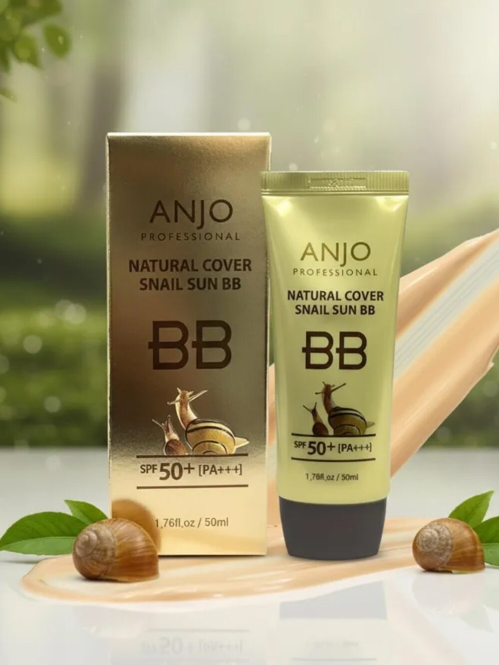 ANJO Natural Cover Snail Sun BB - SPF 50+